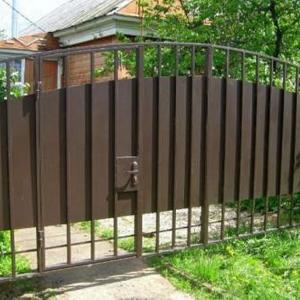 Ворота из металла с калиткой